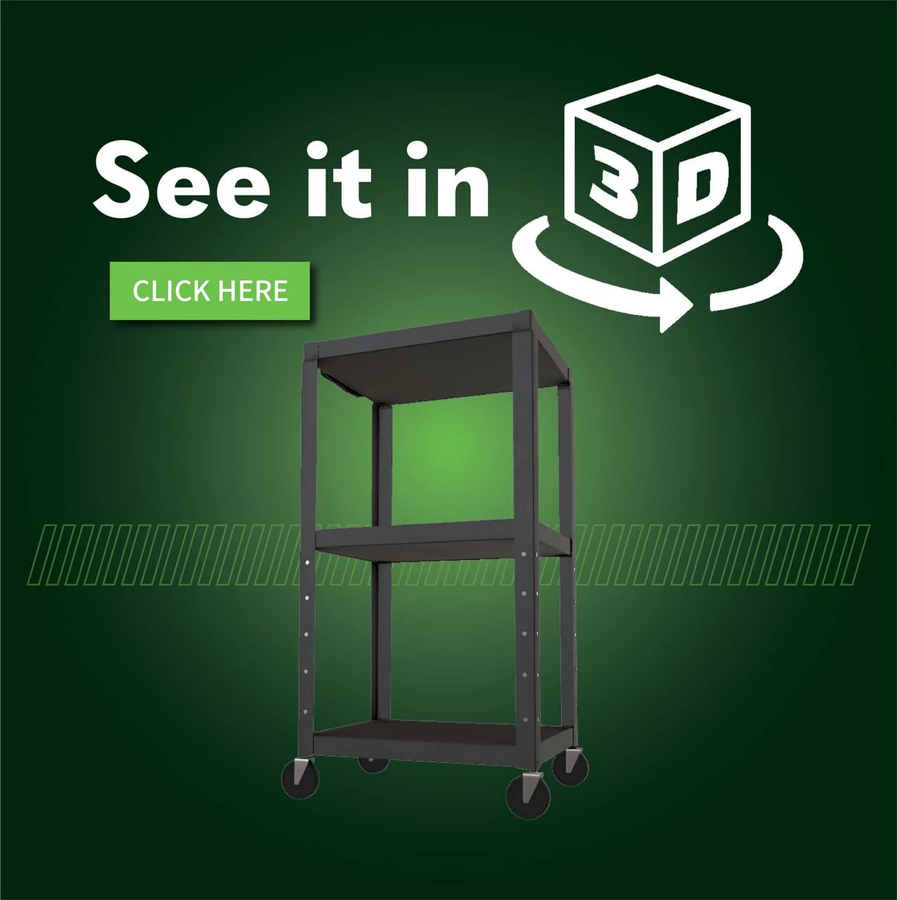 Steel Adjustable Height AV Cart - Image 2